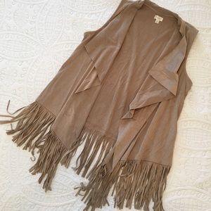 Suede fringe vest